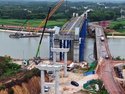 平陆运河丁屋大桥先梁后拱#平陆运河 #丁屋大桥