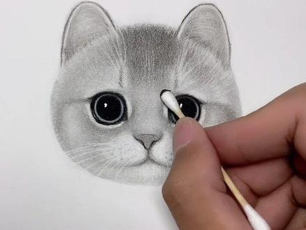 教大家一个超级简单的小猫咪画法#画画