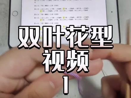 双叶花型视频1,我们一起编织一件双叶花短袖吧!#毛线小妹 #双叶 #零基础教学 #教程