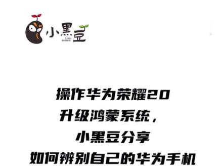 操作华为荣耀20升级鸿蒙系统,小黑豆分享如何辨别自己的华为手机能否更新为华为鸿蒙系统!#华为手机 #支持国货 #手机性能 #鸿蒙系统#荣耀20 #手机使用技巧