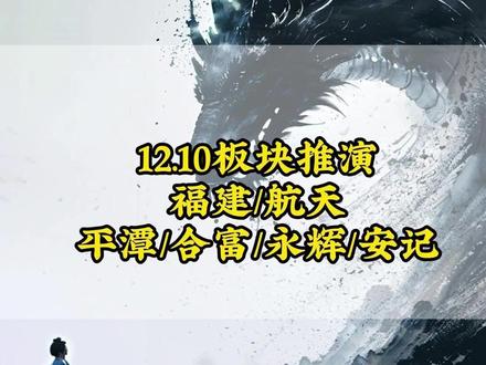 12.10板块推演 福建/航天 平潭/合富/永辉/安记