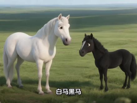 儿童早教故事白马,黑马##儿童动画