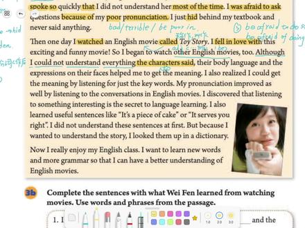 人教九年级英语全一册: 第一单元3a精讲。 #英文