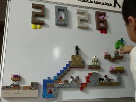 墙上磁力方块世界之解说版~2026我的世界村庄游轮🥳#磁力方块积木 #哈宝专属👦🏻