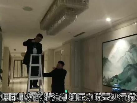 水晶灯的正确清洗方法。@DOU+小助手