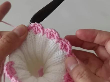 扇形花边钩法#零基础教学 #我的手工作品