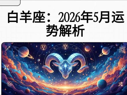 白羊座♈️:2026年5月运势解析 #十二星座#白羊座#星座#每日分享#职场