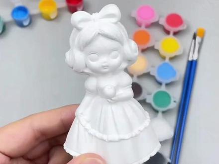 【清仓出12个公主】石膏娃娃涂色儿童手工DIY制作玩具 #石膏娃 #涂色玩 #DIY娃玩具 #公主涂色玩具