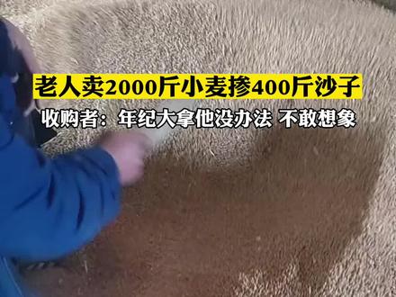 老人卖2000斤小麦掺400斤沙子。#社会百态