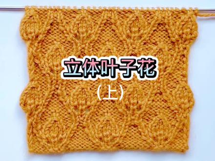 棒针|如此漂亮迷人的花样,立体叶子花教程(上)附图解。 #编织教程 #棒针编织 #毛衣 #叶子花样