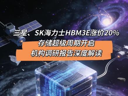 存储超级周期爆发!HBM3E罕见涨价20%,AI驱动的千亿赛道机会来了?
AI算力引爆存储行业结构性变革,供需缺口下DDR5、HBM价格暴涨3倍!国内企业突破技术壁垒,国产替代加速推进,拆解3大核心细分方向,看懂行业长期趋势~#存储 #三星 #海力士 #科技 #AI