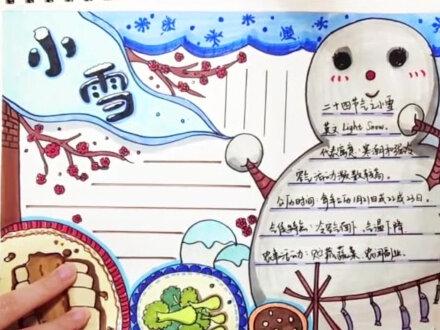 小雪节气的手抄报不会画,看这里,两分钟教会你!今天是传统二十四节气中的小雪,一起来看看小雪节气手抄报怎么画吧!#原创手绘 #一起学画画 #手抄报 #小雪