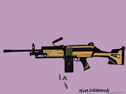 #创作灵感 #画枪简笔画 #画机枪 #画M249机枪 #画枪高手 #灵魂画手 #创作小助手