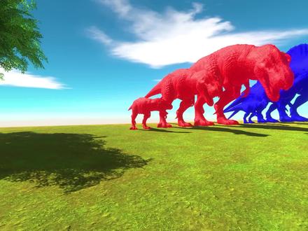 撞墙啦!棘龙VS霸王龙!看看谁能厉害!