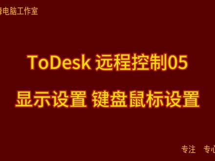 ToDesk 远程控制05 显示设置 键盘鼠标设置
