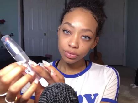 【柴娜 助眠】唇彩试色+黏糊口腔音+手指敲击声~