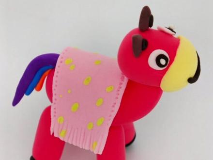 简单几部捏出一匹粘土小马#亲子手工制作 #有趣的儿童手工作品 #粘土教程 #粘土