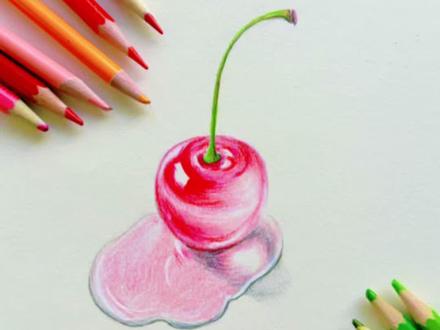 创意素描~水晶樱桃🍒#素描 #彩铅 #教程 #画画 #手绘