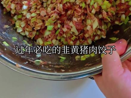 #随时随地标记一下 过年必吃的韭黄猪肉馅饺子,这应该是饺子馅的天花板#韭黄猪肉饺子 #饺子馅 #年夜饭 #手工饺子