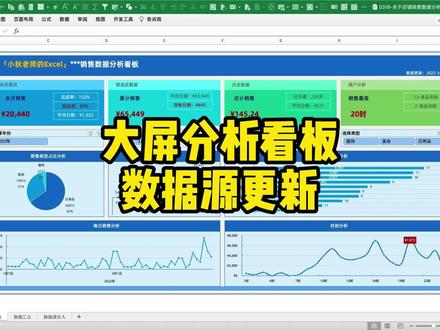 【Excel技巧】大屏分析看板数据源更新 #excel #excel技巧 #数据分析 #数据可视化