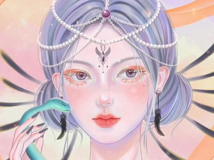 #画画 #手绘 #拟人 蛇鹫拟人🤭有没有美妆大佬来仿妆啊?