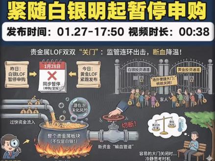 黄金LOF紧随白银之后,28日起暂停申购 #大宗商品 #黄金 #白银 #沪银 #沪金