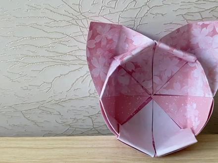手工折纸教学,“猫耳小盒子”的制作方法!