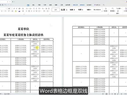 Word双线表格无法变单线如何处理 #word表格 #word表格边框 #表格边框 #word教程 #雅风word教程