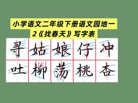 小学语文二年级下册
语文园地一2《找春天》
写字表
#一年级语文基础#星辰老师教写字#偏旁部首 #硬笔书法 #每日练字