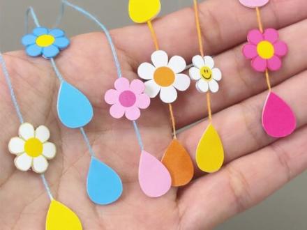 手工教程|自制春日雨滴挂件 #手工 #手工diy #小手工 #小手工制作教程 #手工diy制作