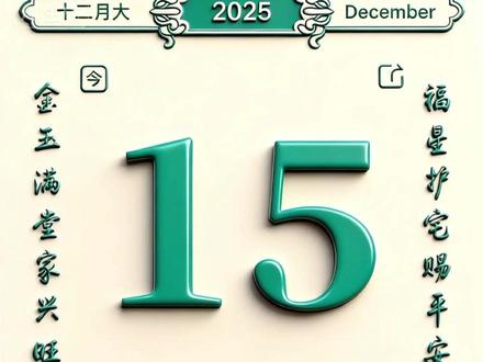 2025年12月15日历来啦 #日历 #老黄历#运气爆棚 #明日