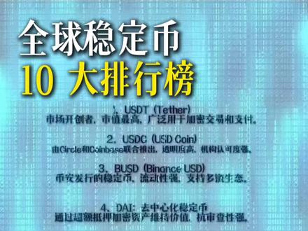 全球十大稳定币排行#稳定币#虚拟货币#加密货币#USDT