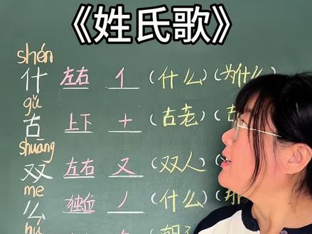 一年级下册语文第二课姓氏歌生字组词#一年级下册语文 #姓氏歌 #一年级 #一年级下册