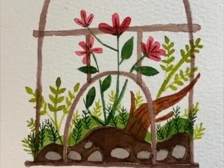 没有鸟🐦的大鸟笼 #水彩画 #手绘