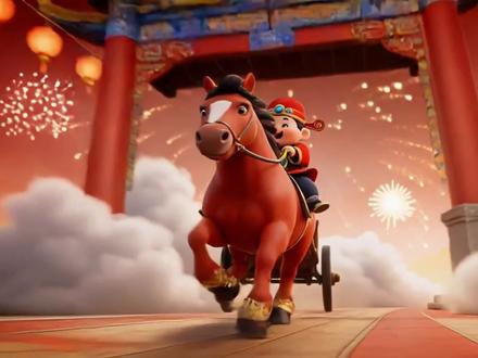 #热门 #AI创作浪潮计划#AI教程#新春拜年#有AI相伴一起过年 手把手教你制作这种皮克斯3D卡通风的新年主题大透视动画banner,太有感染力了