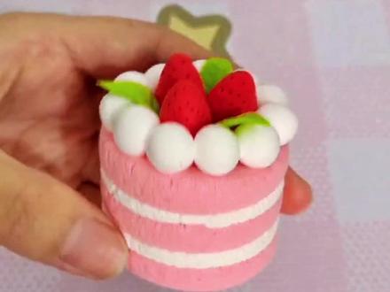你们要的完整版草莓蛋糕教程来啦!#粘土蛋糕#粘土#手工diy #粘土教程