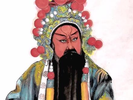 新绘四尺整张关公图#多彩的一天 #戏曲人物画新绘 #纯手绘