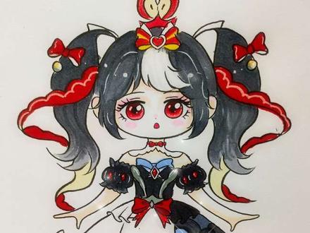 零基础学画画,画王者荣耀安琪拉可爱版 #安琪拉 #王者荣耀安琪拉 #画安琪拉 #颠倒童话 #画王者荣耀人物