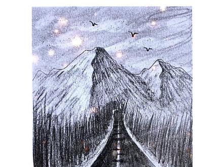 零基础也能画!1分钟搞定山间公路,简单到不敢相信!#零基础学画画 #画画 #一学就会系列 #简笔画 #画画其实很简单