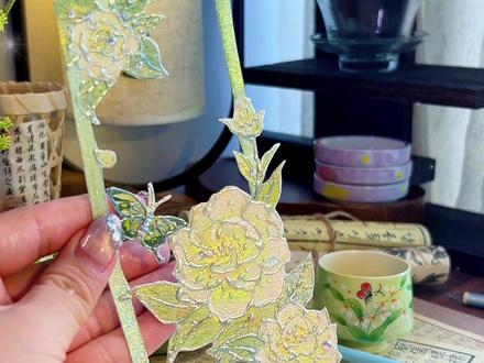 手工栀子花书签 diy