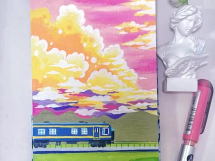 丙烯马克笔绘画——驶过山野的列车
#丙烯马克笔绘画 #丙烯马克笔翻翻乐 #零基础学画画 #丙烯马克笔风景 #绘画教程