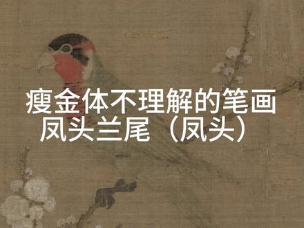 #瘦金体 瘦金体不理解的笔画“凤头兰尾”凤头圆润处理方法