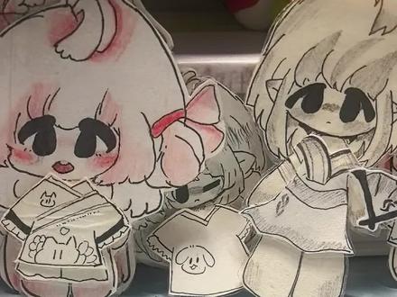 麦粒手工坊,纸娃全员集合换装啦!#手工#画画#纸娃#绘画#教程