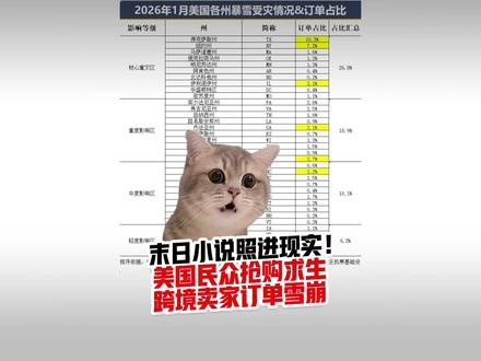 末日小说照进现实!美国民众抢购求生,跨境卖家订单雪崩 #极寒末日 #美国新闻 #美国冬季风暴 #亚马逊