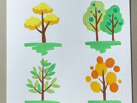 6种不同的大树的画法,你喜欢第几种?#跟着抖音学画画#初描丙烯马克笔#手绘#绘画分享#简笔画
