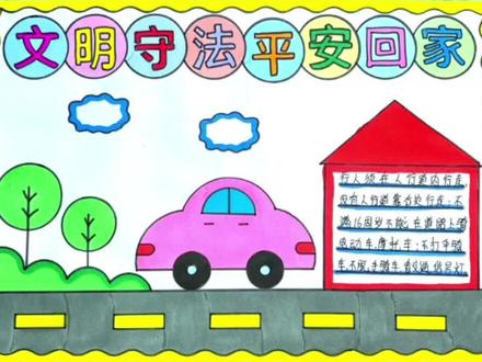 交通安全手抄报 文明守法平安回家手抄报 交通安全手绘画#交通安全手抄报 #文明守法平安回家手抄报 #交通安全绘画 #交通安全 #文明守法平安回家