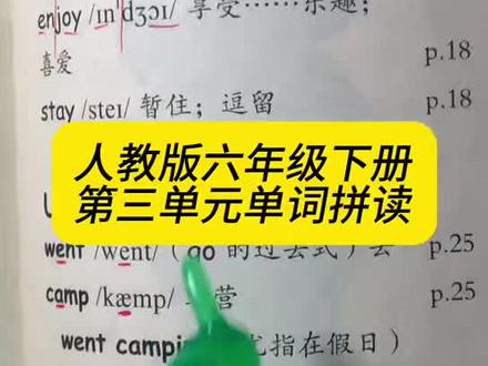人教版六年级下册第三单元单词拼读#寒假学习打卡 #零基础英语 #六年级英语下册 #单词拼读