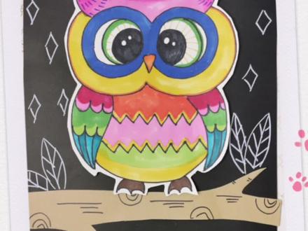 #创意美术 #儿童画 两个圆形一个三角形创造一个奇迹,哈哈,猜出来我画的是什么了吗?