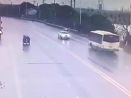 公交车被逆行越野车撞击落水,关键时刻,一位英雄出现救了整车人 交通安全警示 #遵守交通规则文明出行#交通事故