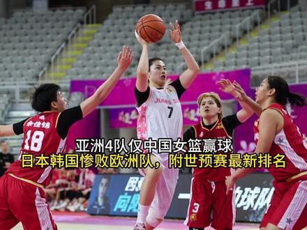 亚洲4队仅中国女篮赢球,日本韩国惨败欧洲队,附世预赛最新排名
